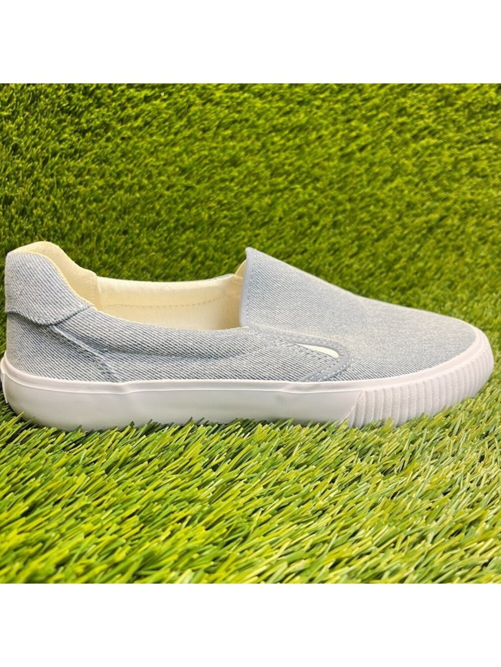 Sperry Bermuda Slip Womens Size 7.5 Gray Blue Athletic Slip On Shoes Sneakers